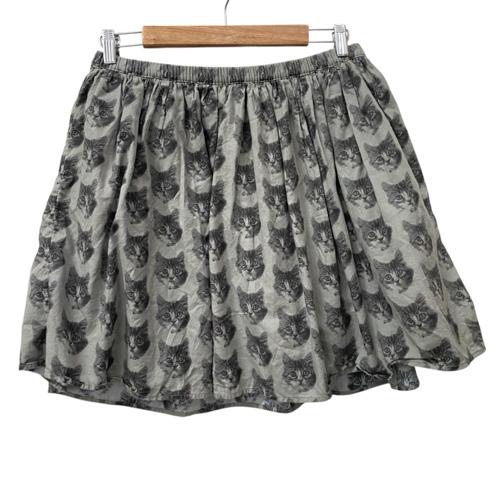 GAP Gray Cat Kitten Full Mini Skirt - S M 8 - Picture 2 of 5